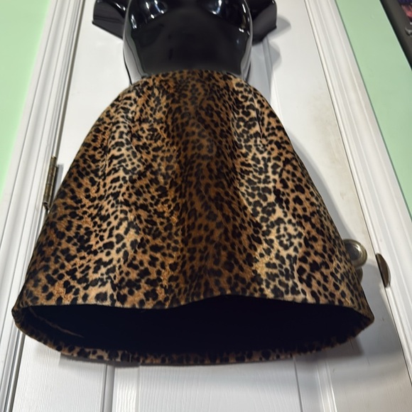 Hugo Buscati Leopard Print Vintage 90s Fuzzy Mini Skirt Sexy Meow Kitty Size 4 - Picture 4 of 8
